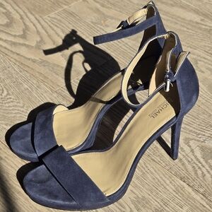 Michael Kors | 'Hutton' Dark Blue Suede Sandals, Size 8.5